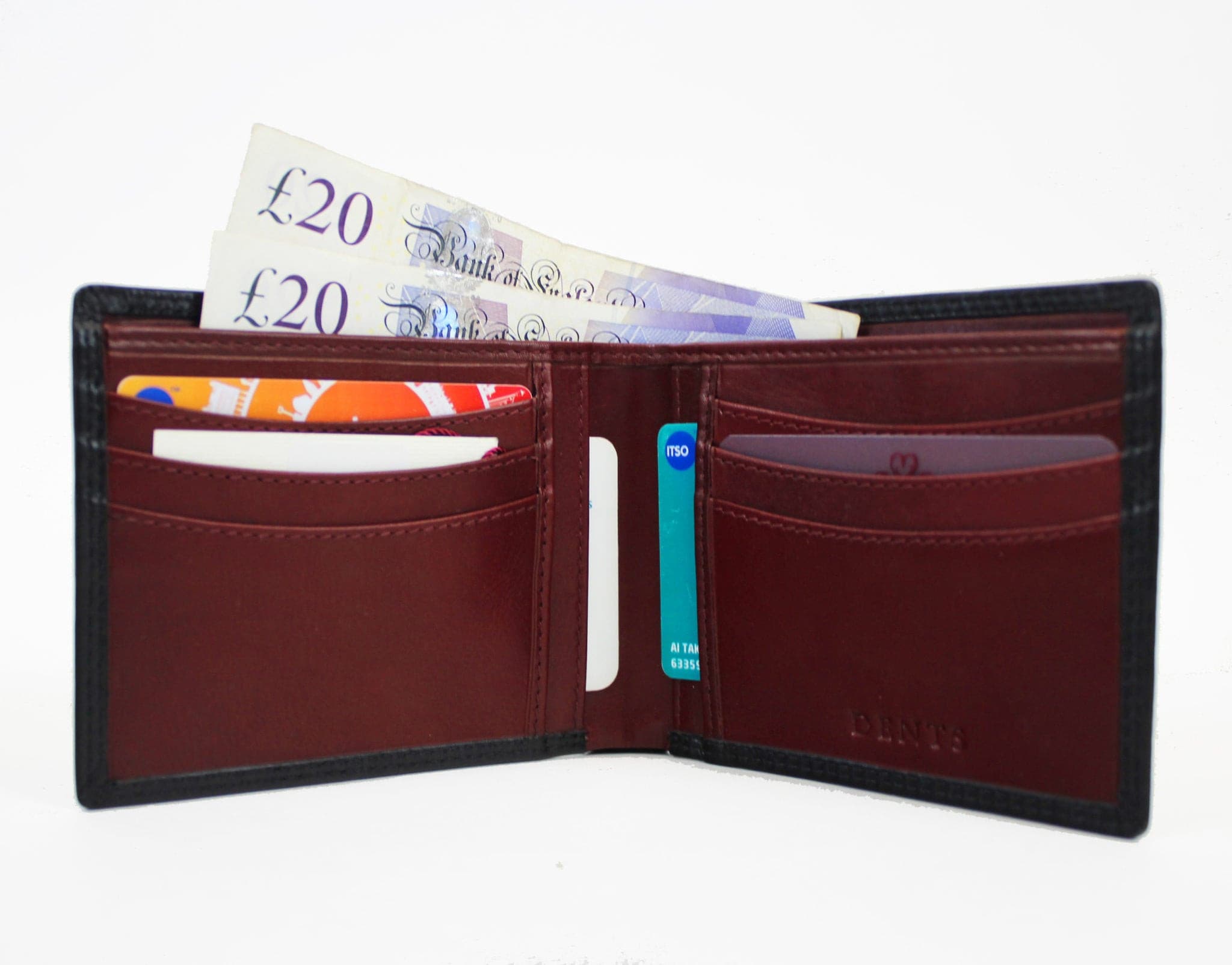 Dents Wallet Black / Claret 5201.